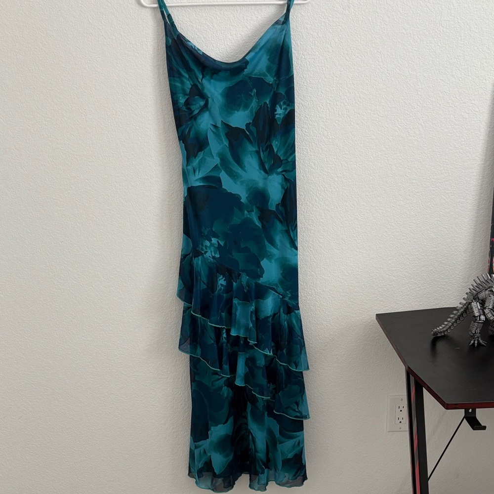 Elegant Teal Floral Dress